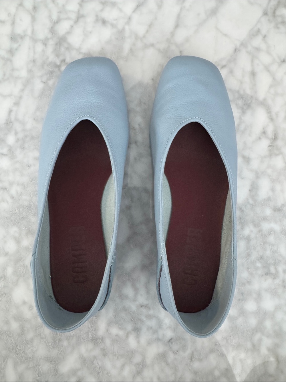 Camper Casi Myra Blue Leather Ballerina Flats